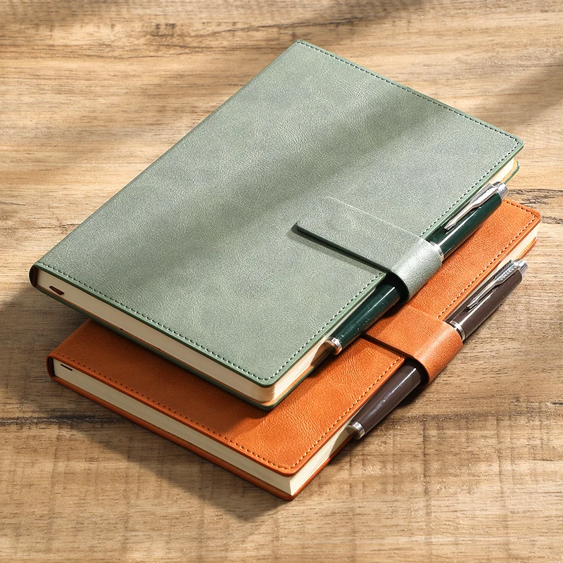 A5 Business Notebook Color-Changing PU Leather Journal with Magnetic Buckle 256 Lined Pages Office Diary for Business And Office