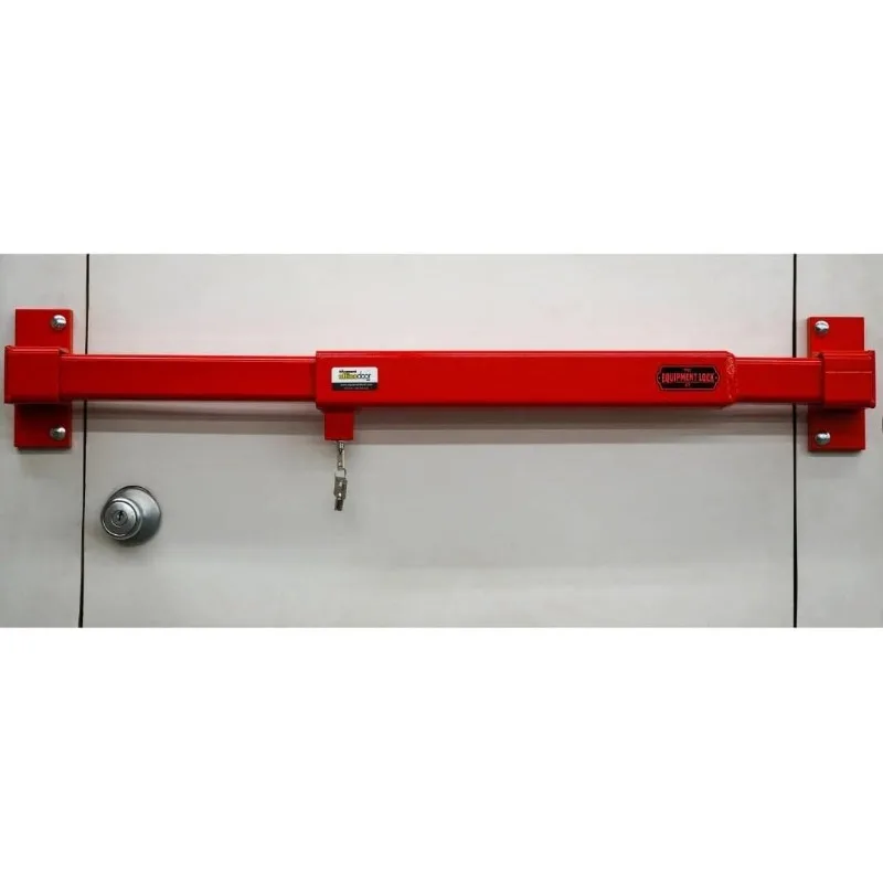 

Equipment Lock Jobsite Office Security Door Bar - Powder Coated Steel High Security Door Lock - Universal, Anti Theft Door