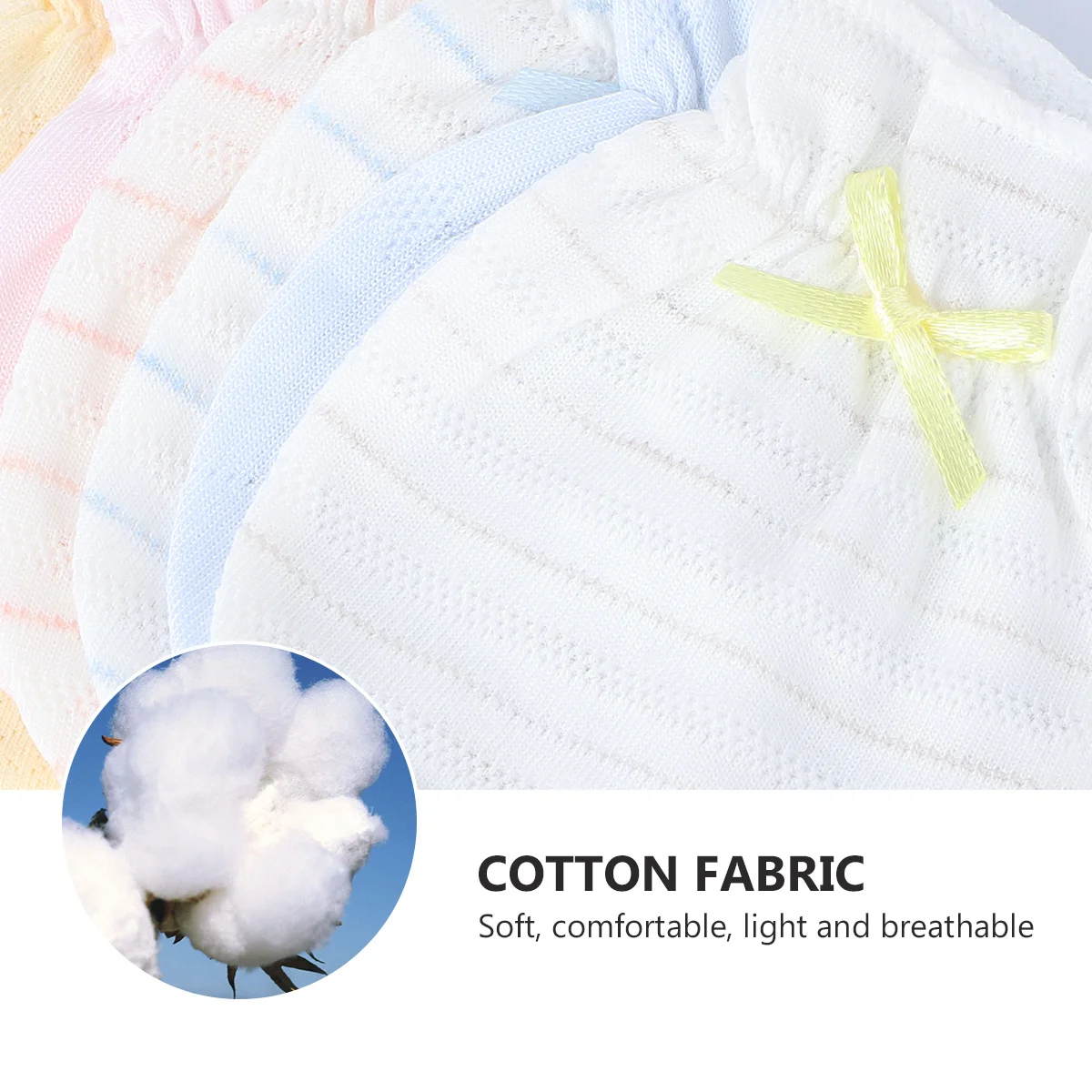 

6Pairs Anti-Scratch Gloves Baby Newborn Pure Cotton Mittens Soft Breathable Protective Gloves Infant Scratch Prevention