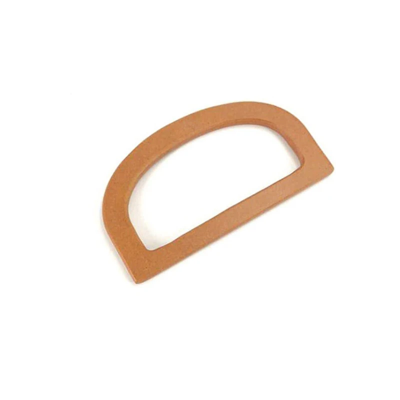 1 Pc Handcrafted Wooden D Shape Handle Classic Round Bag Replacement Decorative Simple Gradient DIY Rectangle Handbag Accessorie