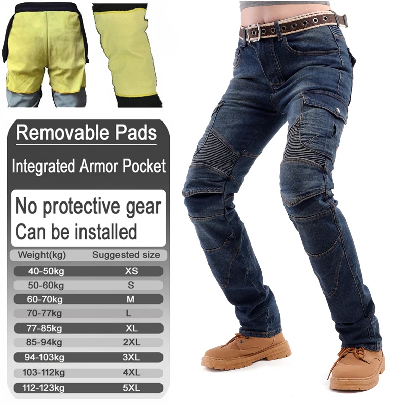 Women's Kevlar motorcycle jeans Aramid riding pants Motocross trousers Safety Armored with Armor pockets Armor Not included 06