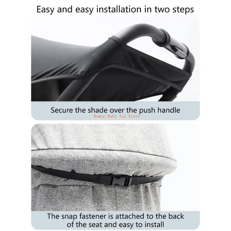 J0PF Easy Fit Protezione UV Tenda da sole Resistenza all'acqua Baldacchino regolabile Passeggino Tenda da sole Baldacchino per