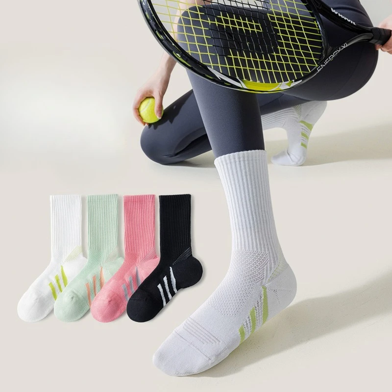 

4 пары удобных женских промышленных подошв для отдыха, профессиональных спортивных весенне-осенних беговых полотенец, толстых женских носков