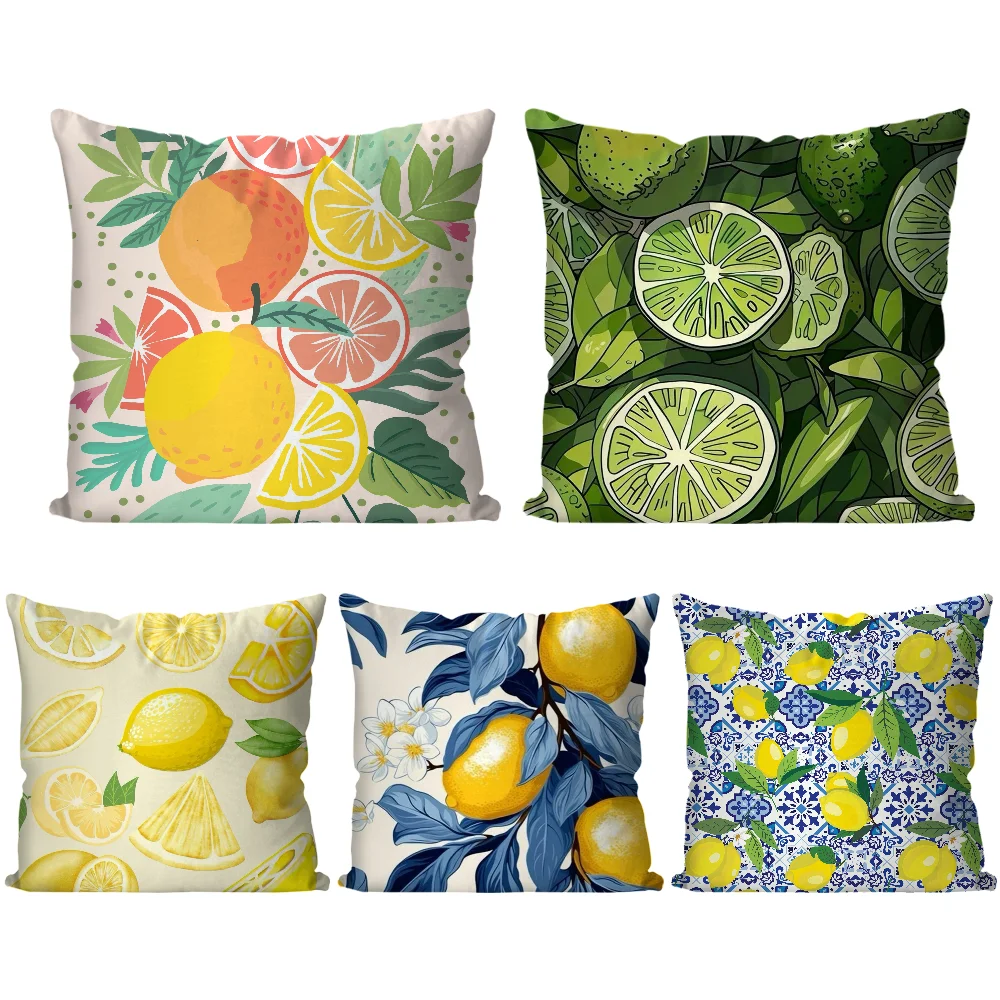 Lemon Pillow Case Square Pillow Bedroom Sofa Leisure Comfort Cushion Car Living Room Home Decoration 40X40