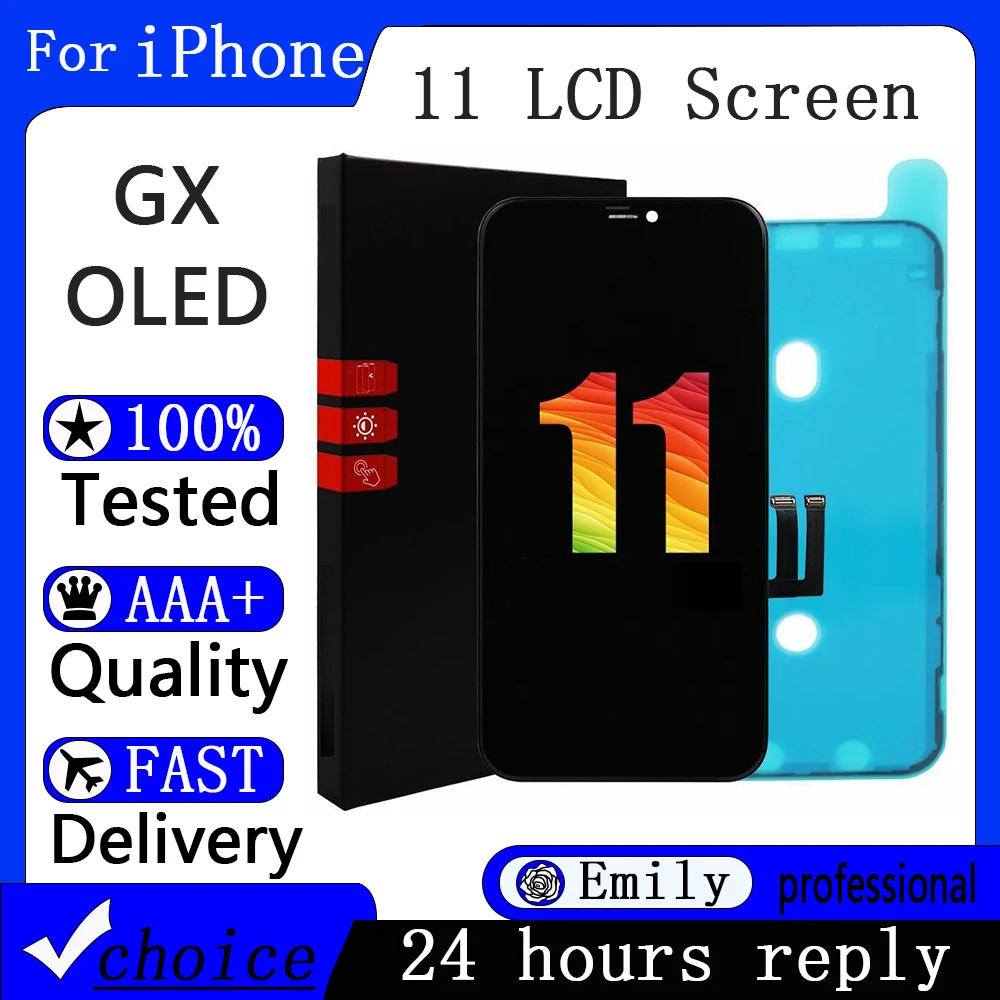 GX AAA+ AMOLED For iPhone 11 Display 11 OLED Best GX Hard OLED For iPhone 11 LCD Screen AMOLED Digitizer Assembly Replacement