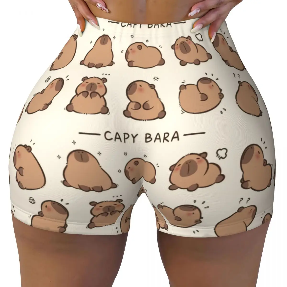 

Custom Women's Capybara Workout Yoga Shorts Gym Athletic Biker Running Shorts