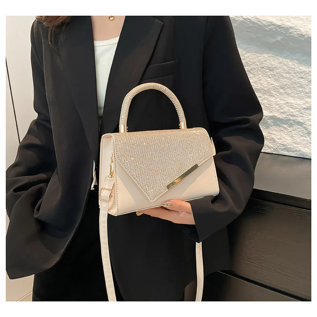 Women'S Hand Carry Bag Moderate Hardness Pu Leather Handbag Crossbody Shoulder Bag Horizontal Square Square Crossbody Bag