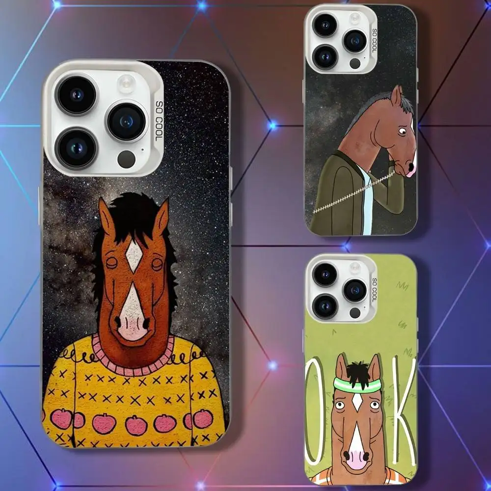

Anime B-Bojack H-Horsemans Phone Case For iPhone 16,15,14,13,12,11,Pro,XS,Max,Plus,Mini,SE White Candy Matte Shockproof Cover