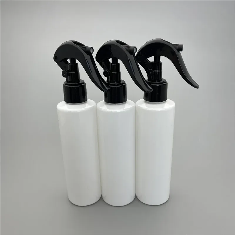 

200ML X 30 White Plastic Flat Shoulder Bottles Travel PET Container Cosmetic Packaging Trigger Pump Bottles For Personal Care