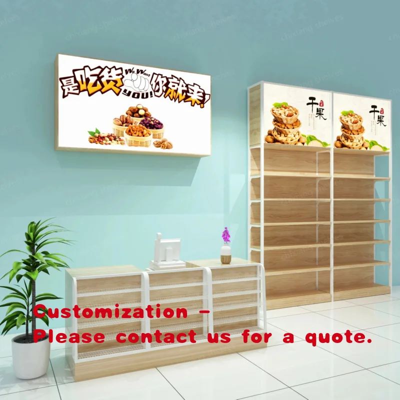 custom.Whole Store Customized Design Supermarket Shelf Bakery Display Shelf Coffee Store Counter