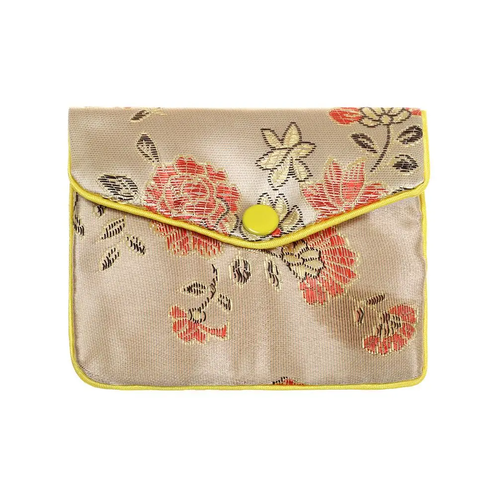 

Fashion Portable Handmade Embroidery Bag Storage Pouch Zipper Jewelry Bag Snap Case