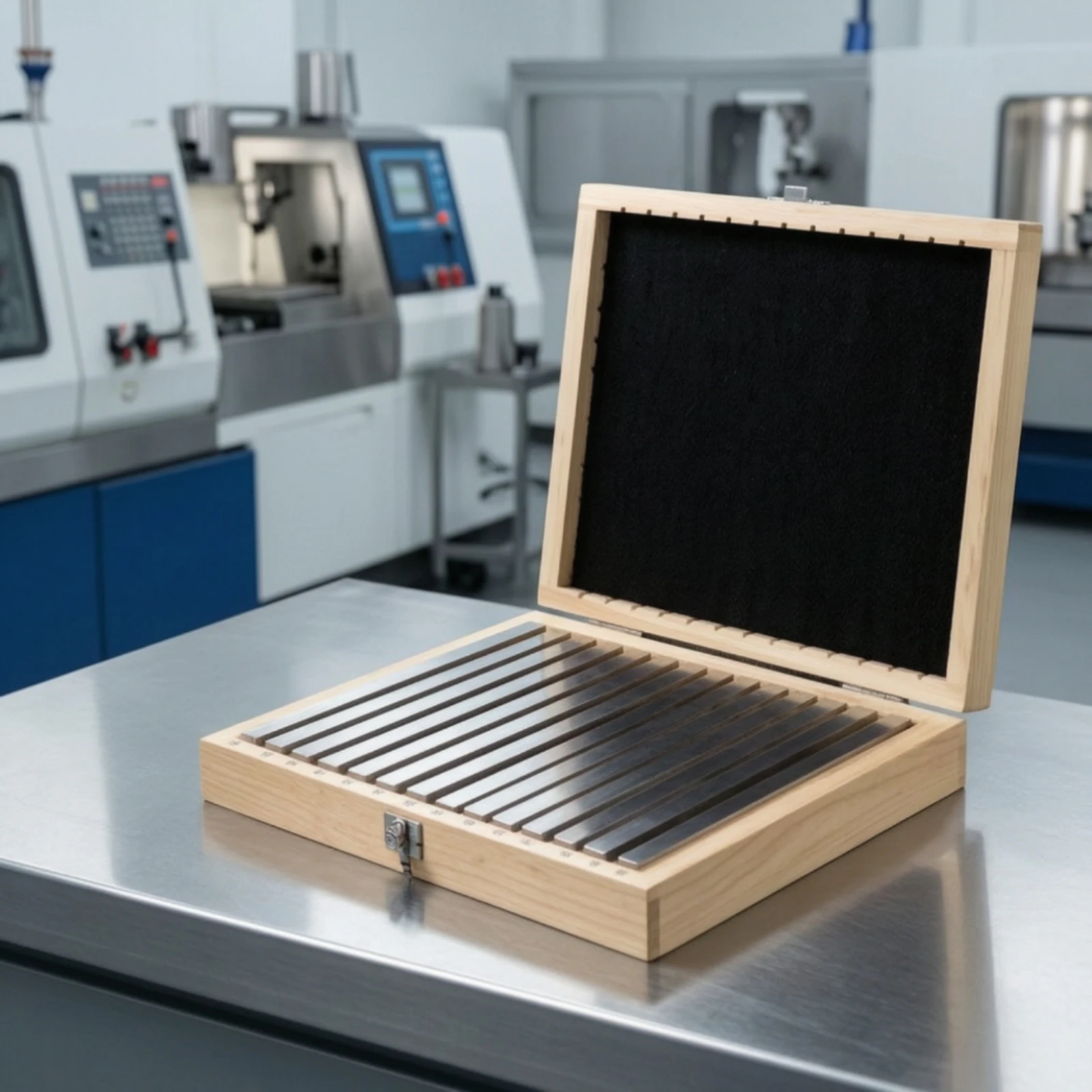 28 Pieces Parallel Set with Wooden Case Hardened Machined Parallels Tooling for Machinists, Vise Setup, Milling