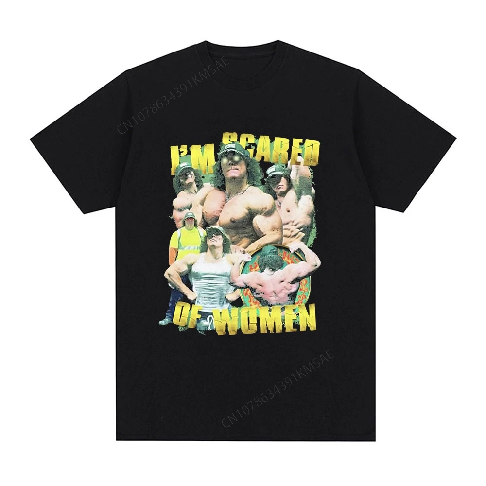 Oficial estou assustado das mulheres sam sulek t camisa ginásio amantes de fitness camisetas gráficas de algodão masculino casual camisa de grandes dimensões