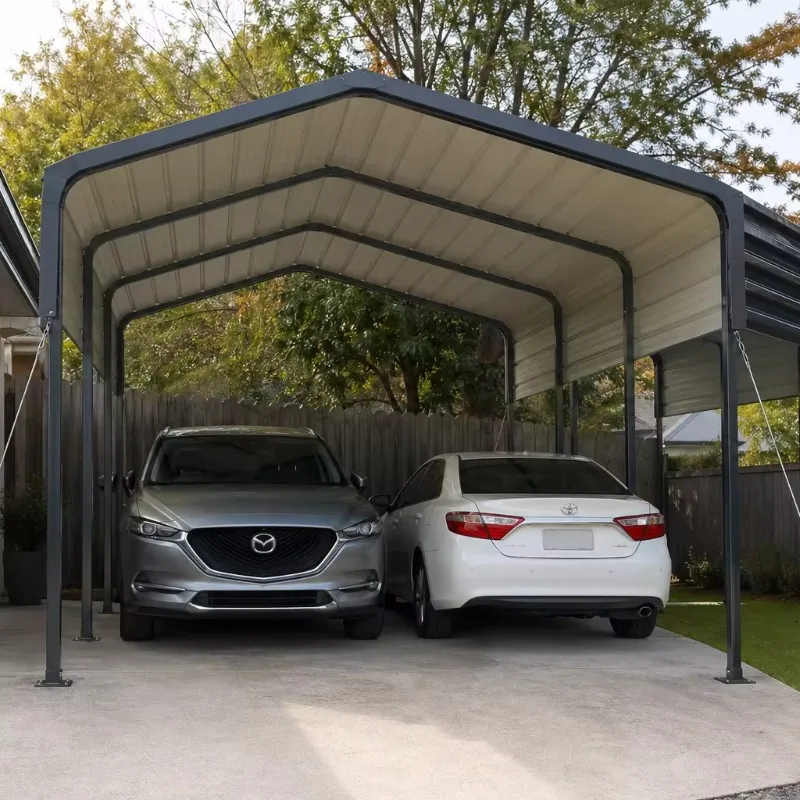 2026 3.66x9x2.9m Heavy  Galvanized Steel Metal Carport Canopy Garage for Car RV Parking