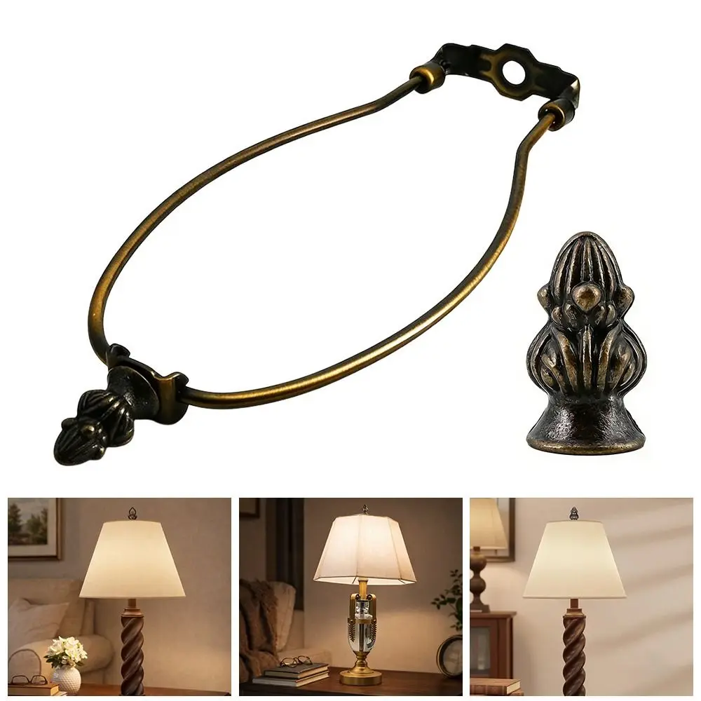 Decorative Bronze Finish Lamps Harp Kit Universal DIY Lamp Shade Support Harp Standard Shade Bracket Table Lamp