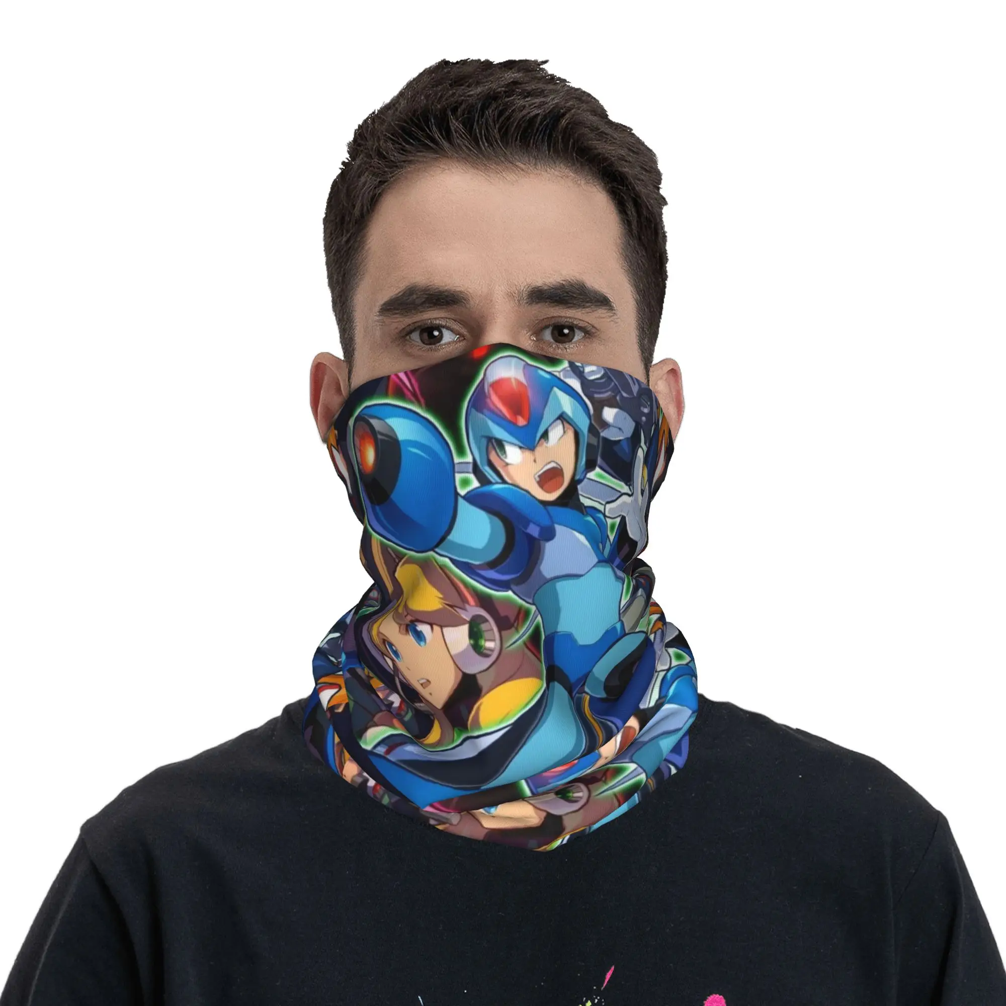 Megaman Video Game Mega Man  Bandana Neck Cover Printed Wrap Mask Scarf Cycling Scarf Hiking Fishing For Men Women Washable