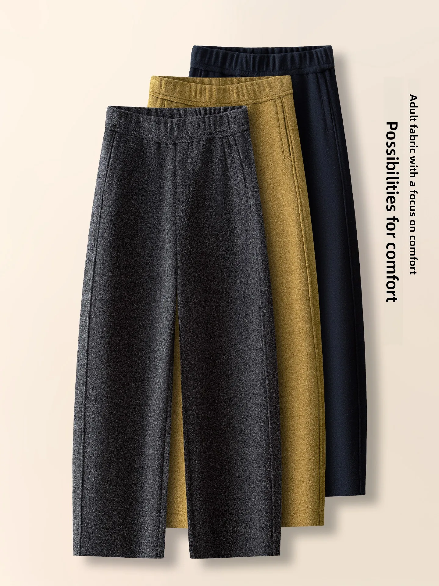 

Женские шерстяные брюки-харлан с высокой талией, осень-зима 2025, новые, маленькие размеры, на флисовой подкладке, повседневные, прямые, с зауженным низом