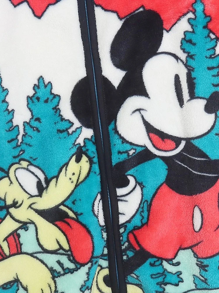 ديزني ميكي ماوس بلوتو طباعة البلوز للجنسين المرأة جيب كم طويل سترة القطيفة زمم البلوز القمم الشارع الشهير الإناث