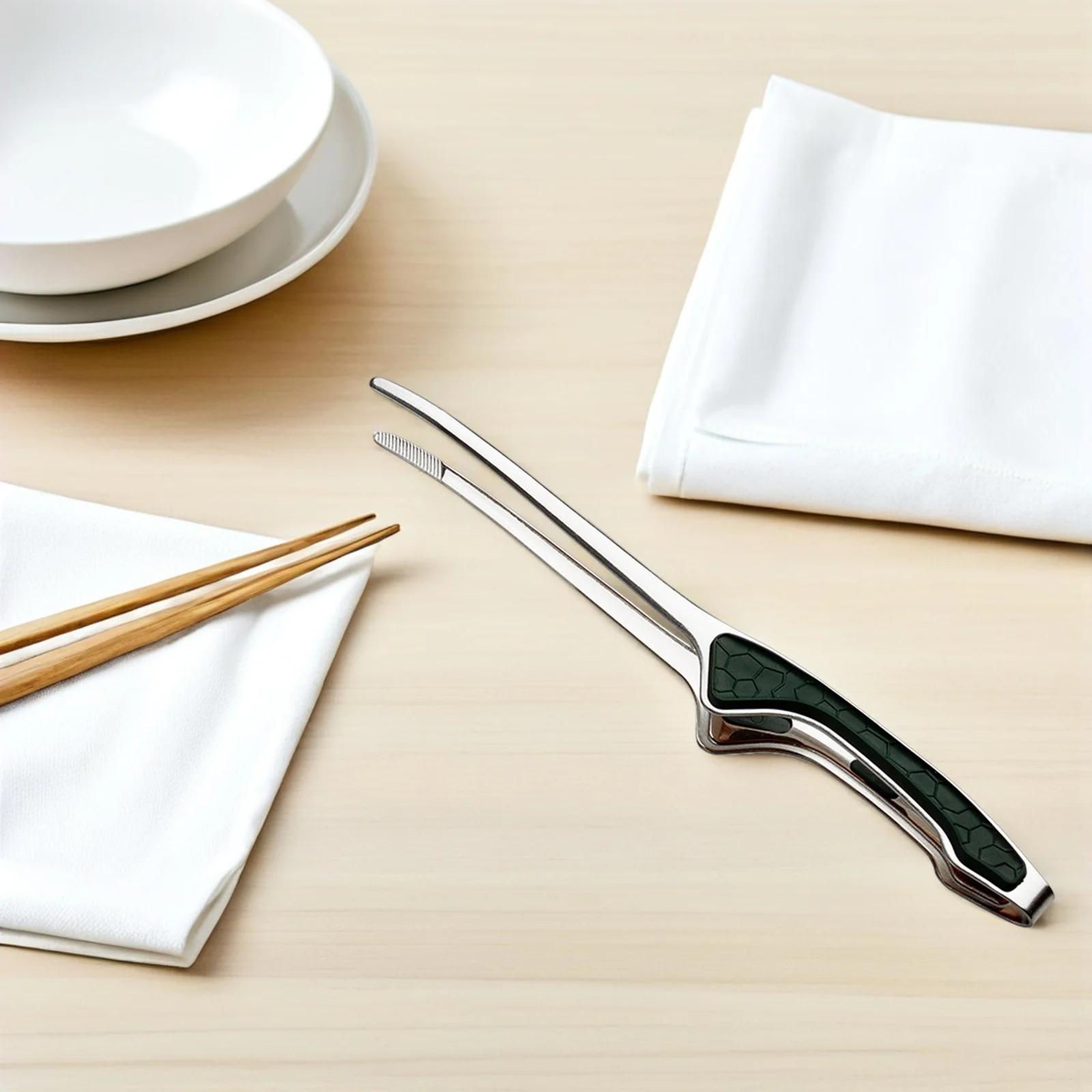 

3pcs Stainless Steel Bbq Tongs Heavy Duty Grill Clamps For Salad Bread Picnic Outdoor Cooking Japanese Korean Barbecue Camping