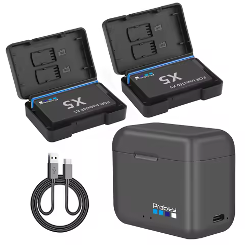 2850mAh Rechargeable Battery For Insta360 X5 battery And 2 Card Slot PD Battery Charger for Insta 360 X5 Battery Accessory