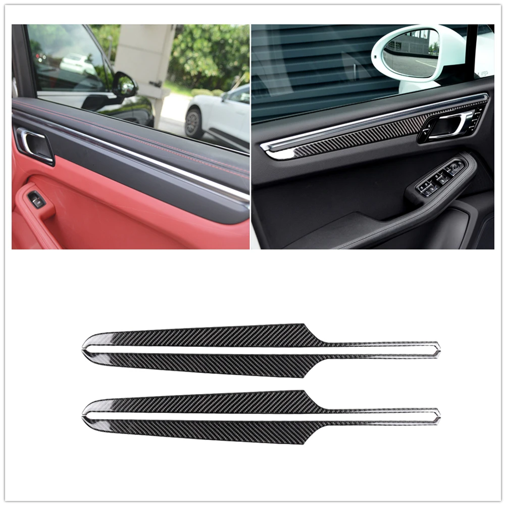 

4PCS Carbon Fiber Inner Door Strip Frame Cover Trim For Porsche Macan Cayenne 2015 2016 2017 2018 2019 2020 2021 2022