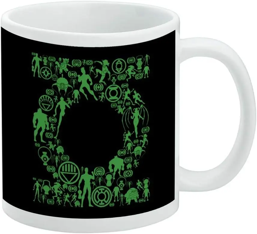 GRAPHICS & MORE Green Lantern Green Lantern Icons Logo Ceramic Coffee Mug, Novelty Gift Mugs for Coffee, Tea and Hot Drinks,