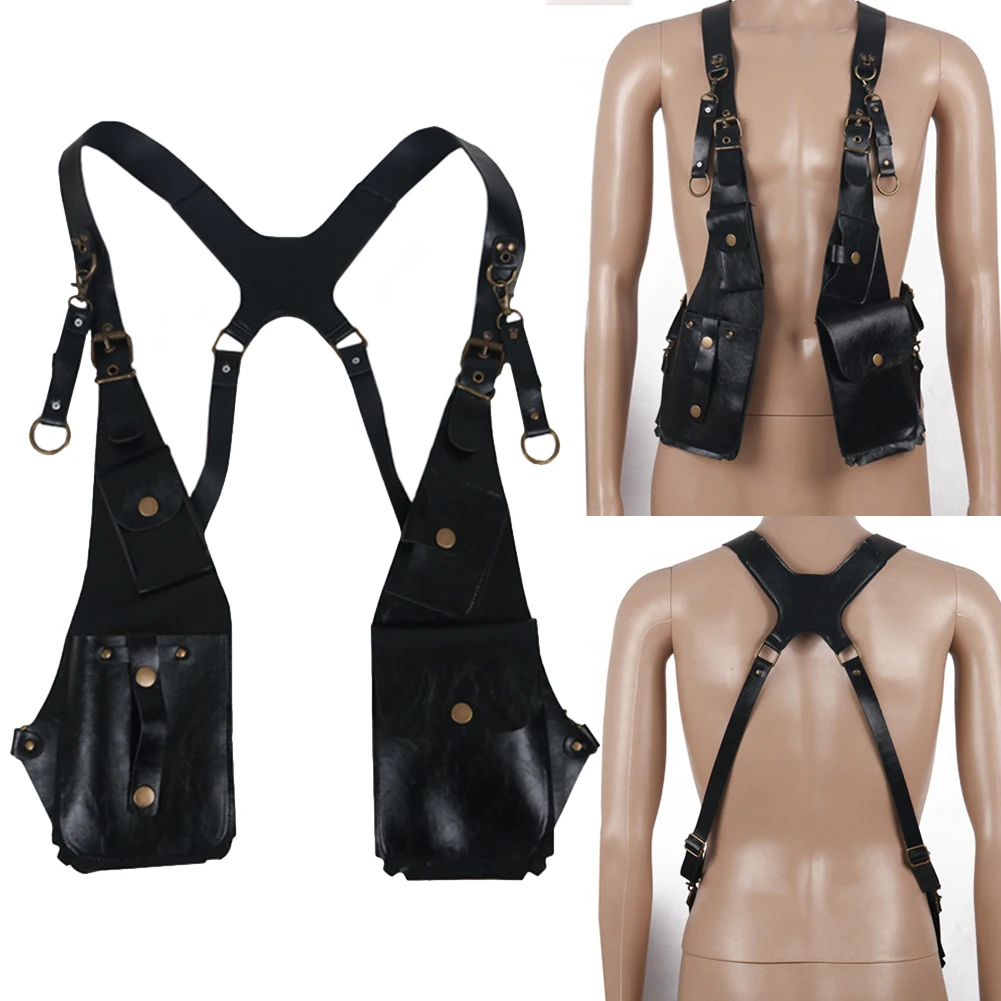 الرجال قابل للتعديل تلاعب حقيبة خمر تحت الإبط الحافظة حقيبة مزدوجة الكتف الحقيبة متعددة الوظائف في الهواء الطلق حقيبة الهاتف لركوب الخيل الجري #4