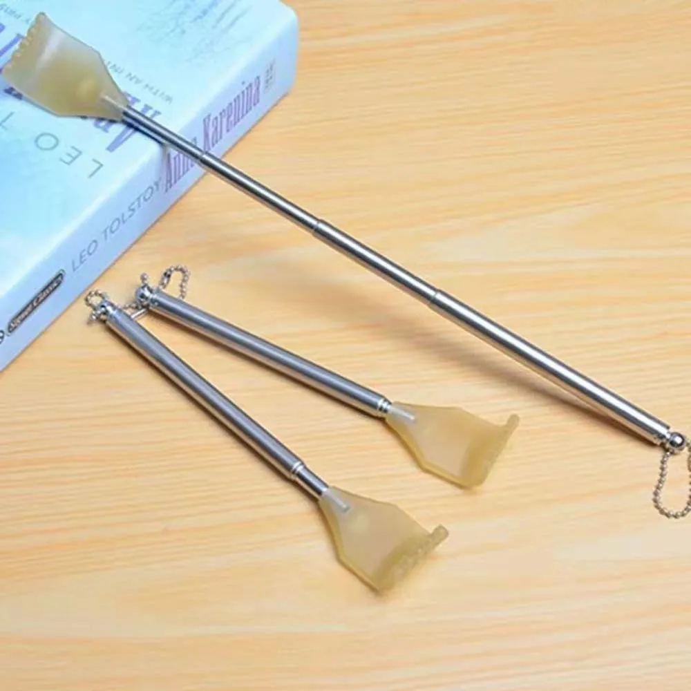 2Pcs/set Stainless Steel Back Scratchers Relieve Itching Hangable Itch Scratching Long Handle Hand Grip Scratching Device