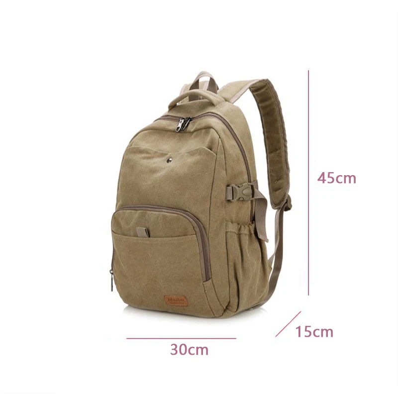 Nova lona de algodão mochila masculina versão coreana de grande capacidade saco estudante feminino retro casual mochila viagem ao ar livre