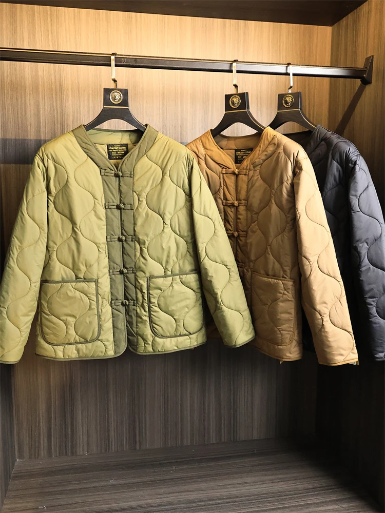 

Retro Chinese Style! Gourd Quilted! Autumn Winter Men's Color No Collar Jacket Cotton Warm Loose Versatile Cotton Jacke...