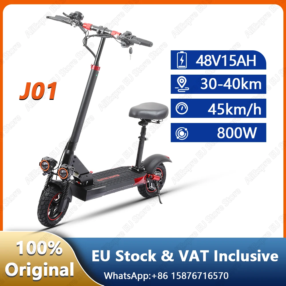 FREEBOY J01 Scooter électrique pour adultes moteur 800W, batterie 48V15Ah, double frein hydraulique, croisière automatique pour scooter électrique, pneu 10"