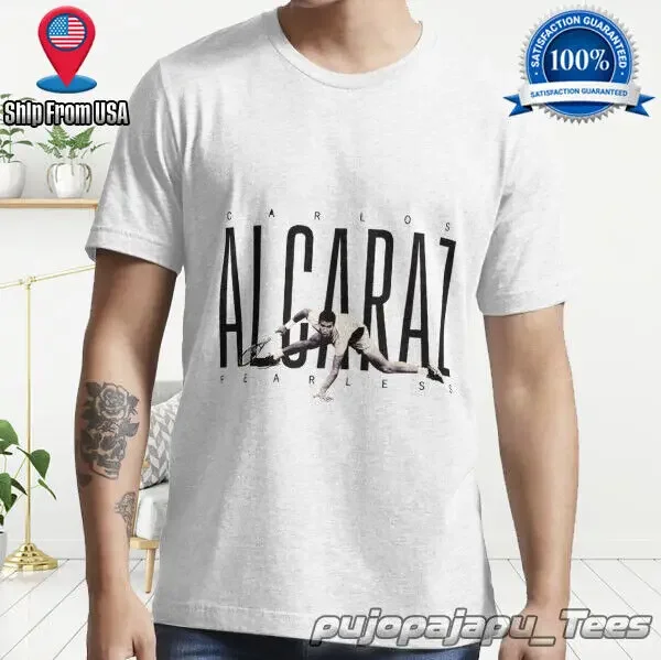 NEW alcaraz Cotton American Funny Logo Man's T-Shirt Size S-5XL