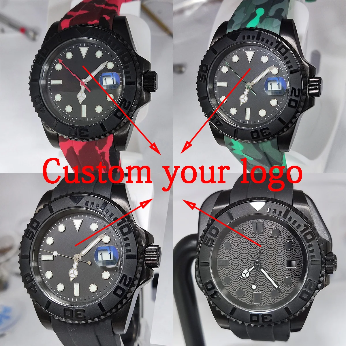 

custom logo watch NH35 Case 40mm Sapphire Glass nh35 Watch case nh36 case dial part nh36 dial nh35 Movement nh35 dial