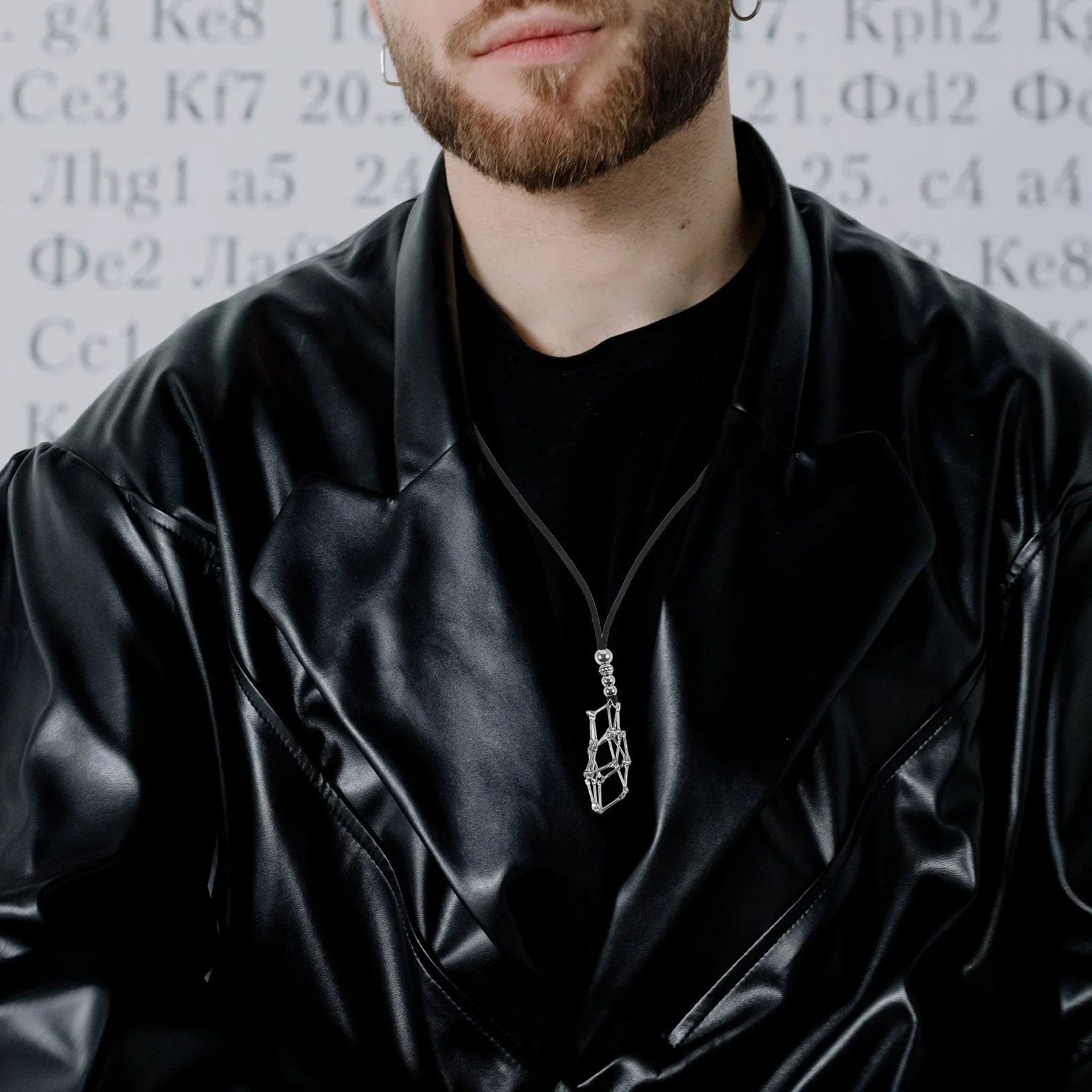 

Vintage Necklace Cord Adjustable Crystal Holder Empty Stone Cage M Handmade Pendant Decorative Accessory