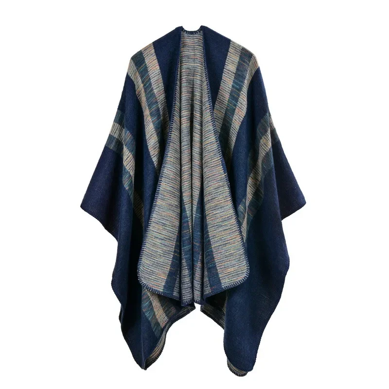 2024 Winter Striped Print Cashmere Scarf Women Shawl and Wrap Bufanda Female Pashmina Blanket Lady Poncho Keep Warm T494