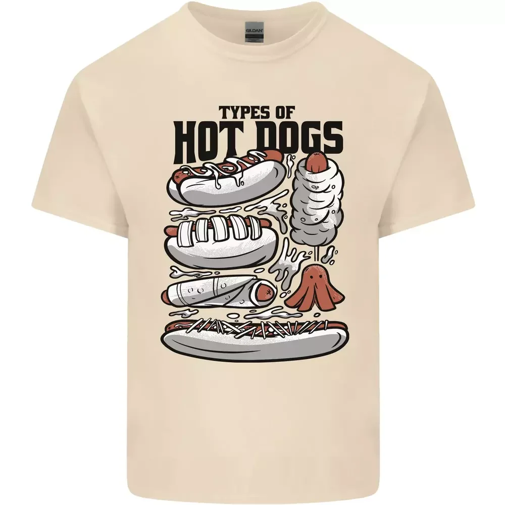 Types of Hot Chiens Funny Fast Food Men's Cotton T-Shirt  Tees High Quality 100%Cotton Short Sleeve