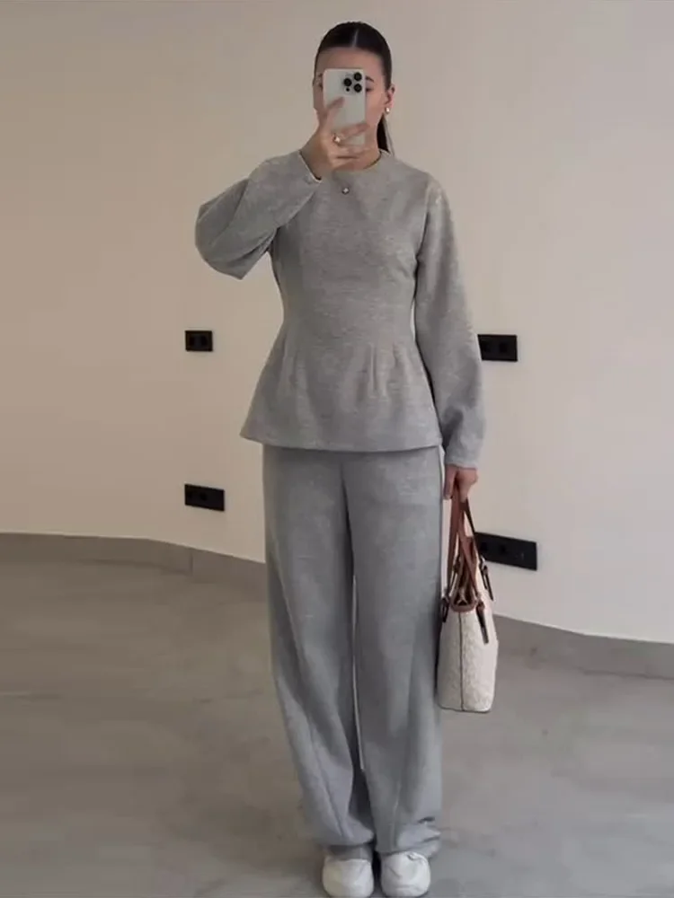 Frauen 2-teilige Anzüge Gedruckt Pullover Pullover Hosen Sets Straße Weibliche Rollkragen Langarm Tops Hohe Taille Hosen Neue Outfit – Detail 27