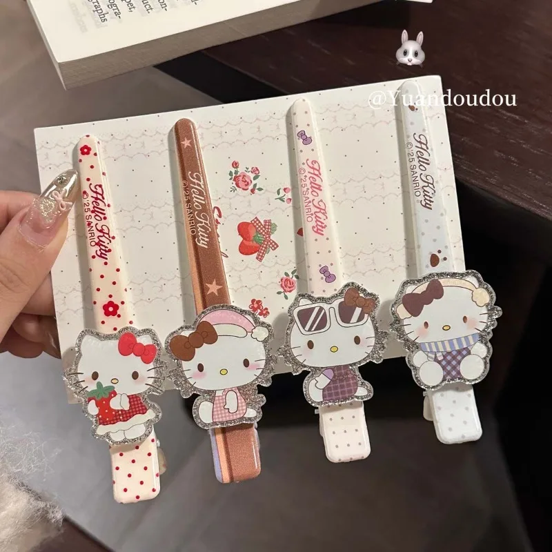 

New Cartoon Hello Kitty Hair Clip Headwear Cute Cartoon KT Cat Bangs Side Clip Sweet Girls Hair Clip Set Anniversary Girls Gift