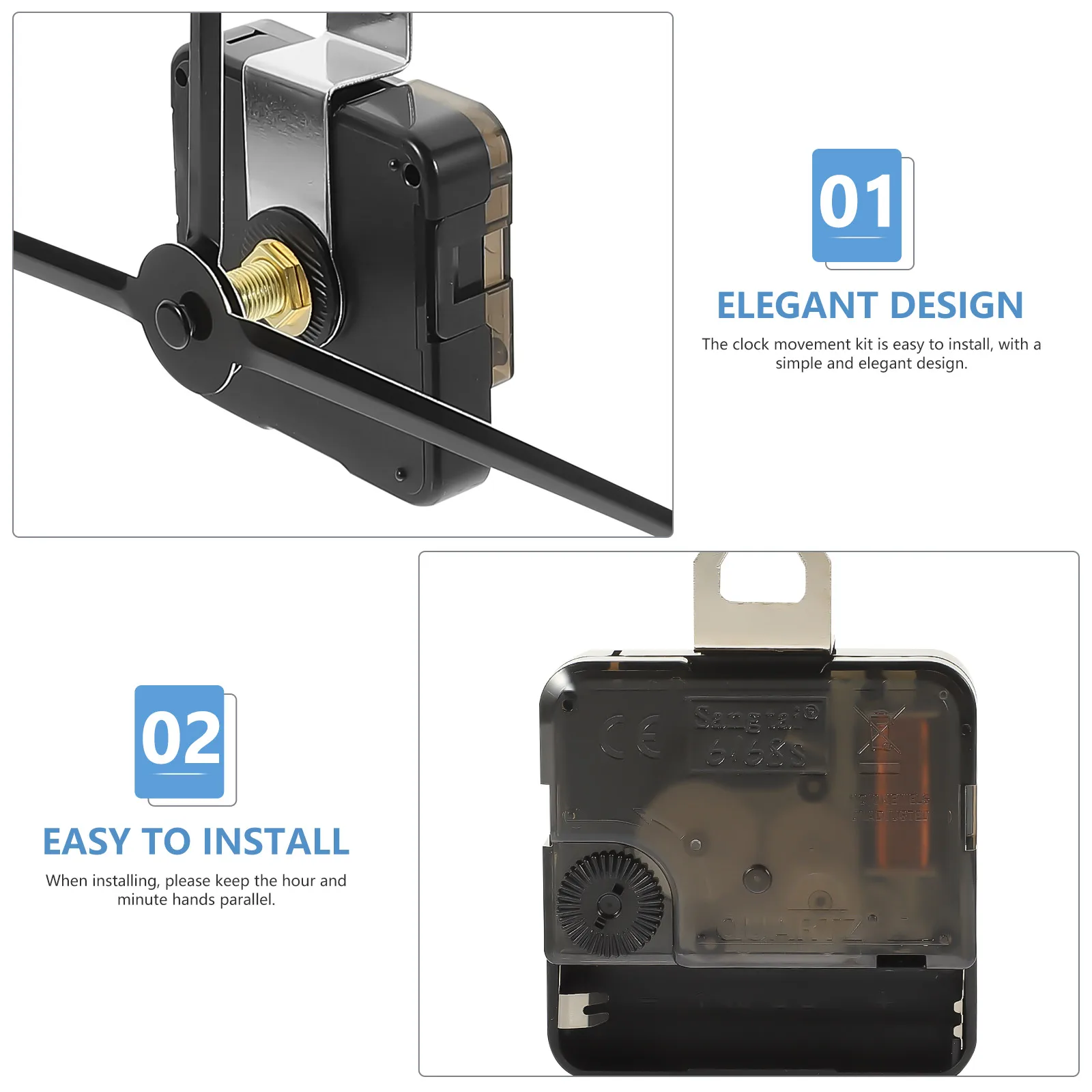 

Movement Clock Components Long Shaft Metal Diy Wall Parts Replacement Work Mechanism