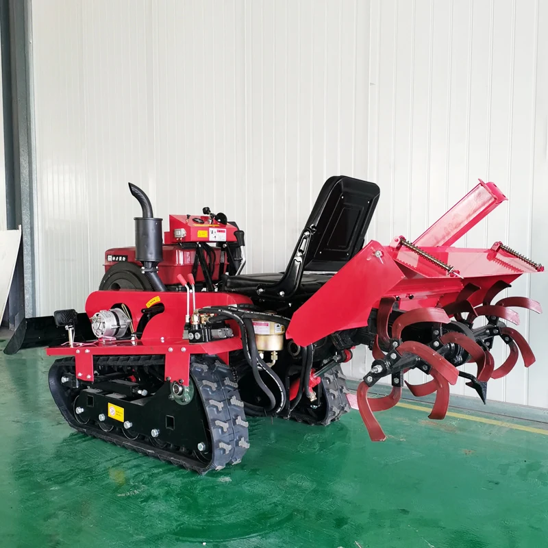 

Customized Small Agricultural Crawler Tractor Farm Plowing Cultivator High Efficiency Full Terrain Rotary Tiller