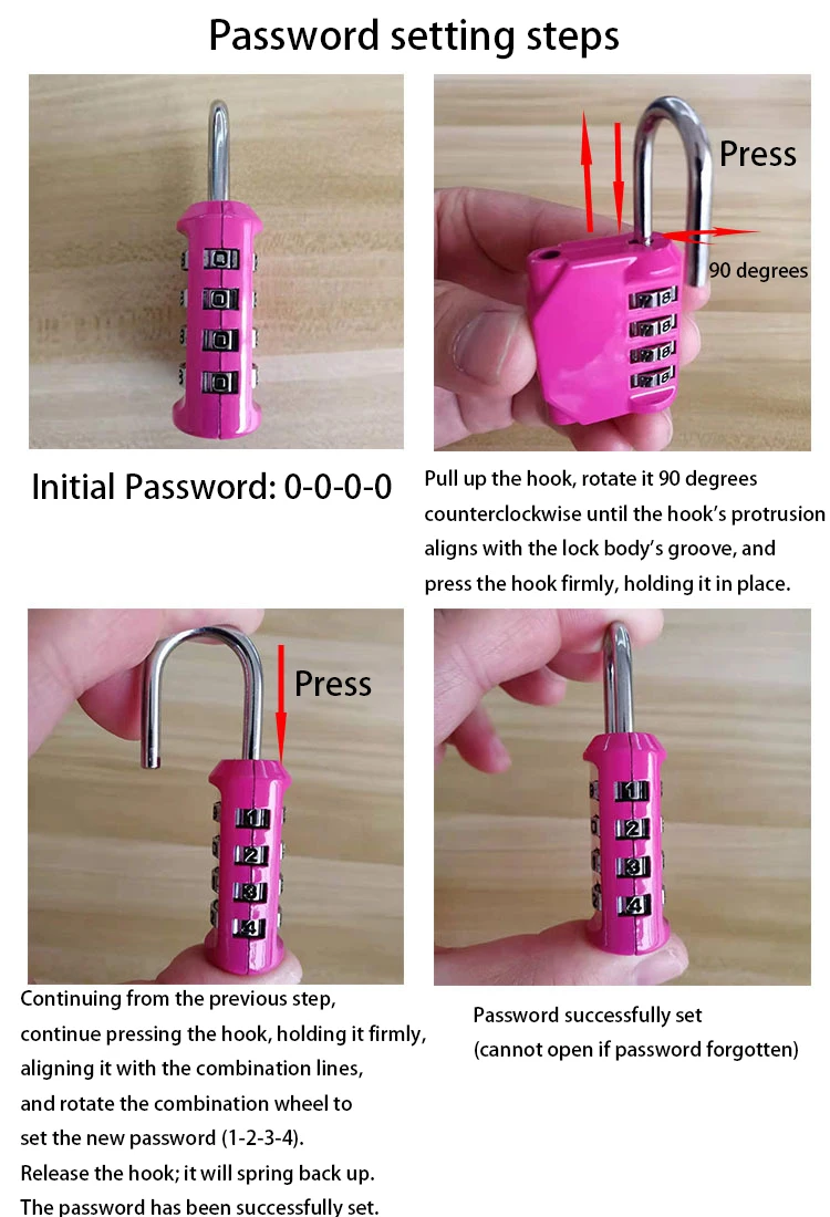 69*30mm Heavy Duty 4 Dial Digit Combination Lock Weatherproof Protection Security Padlock Outdoor Gym Safely Code Lock 3 Colors