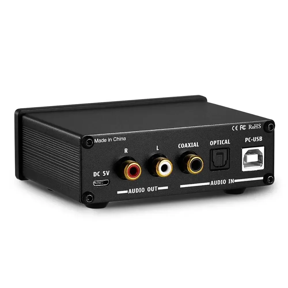 Douk Audio Q3 HiFi USB DAC Mini Digital to Analog Converter Coax/Opt Headphone Amplifier with Treble Bass Control 192K