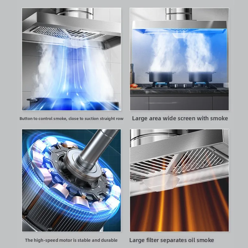 ไฟฟ้า 6 นิ้วสแตนเลส Range Hood ไอเสียพัดลมห้องครัวระบายอากาศ EXTRACTOR พัดลมสําหรับ Apartment SMOKE Hood