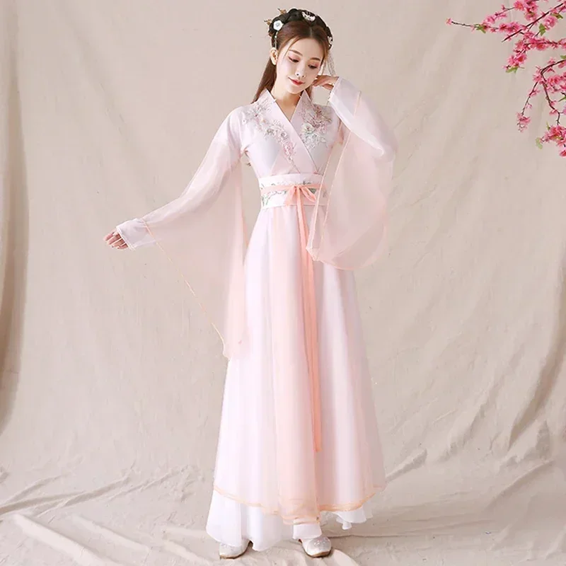 Disfraz chino antiguo de pratique para mujer y niña, платье Hanfu bordado Floral, traje Tang, traje de Festival, traje de Baile Fol