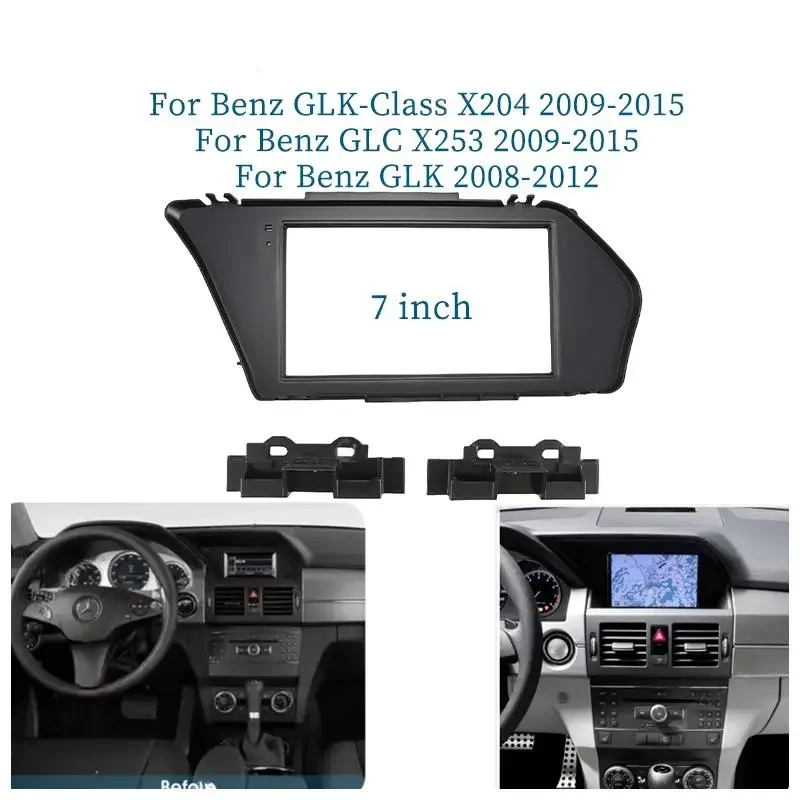 

7 Inch Car Frame Fascia Adapter Android Radio Dash Fitting Panel Kit For Benz GLK GLK-Class X204 GLC X253 2008-2012