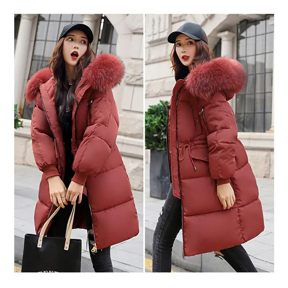 

2026 Winter Fashion Thickened Long Women Down Cotton Jacket Over-Knee Down Cotton Slim Fit Women Cotton Jacket Coat Windproof