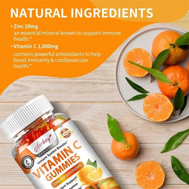 Vitamina C Gummies - Antioxidant, Joint, Immune, Skin, Cellular Respiration, and Cardiovascular Health