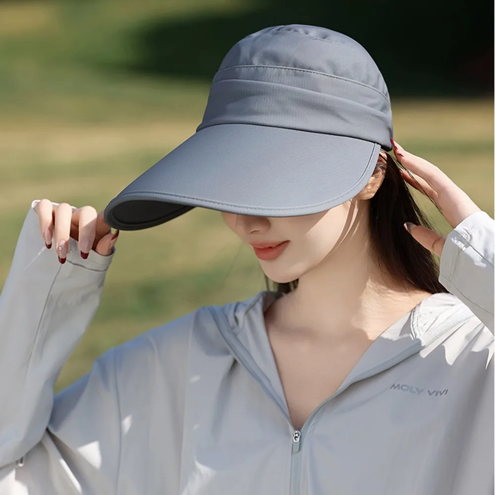 

Simple Sun Protection Women Sun Hat Horsetail Hole Sports Cover Face Cap Breathable Casual Sunscreen Baseball Cap Cycling