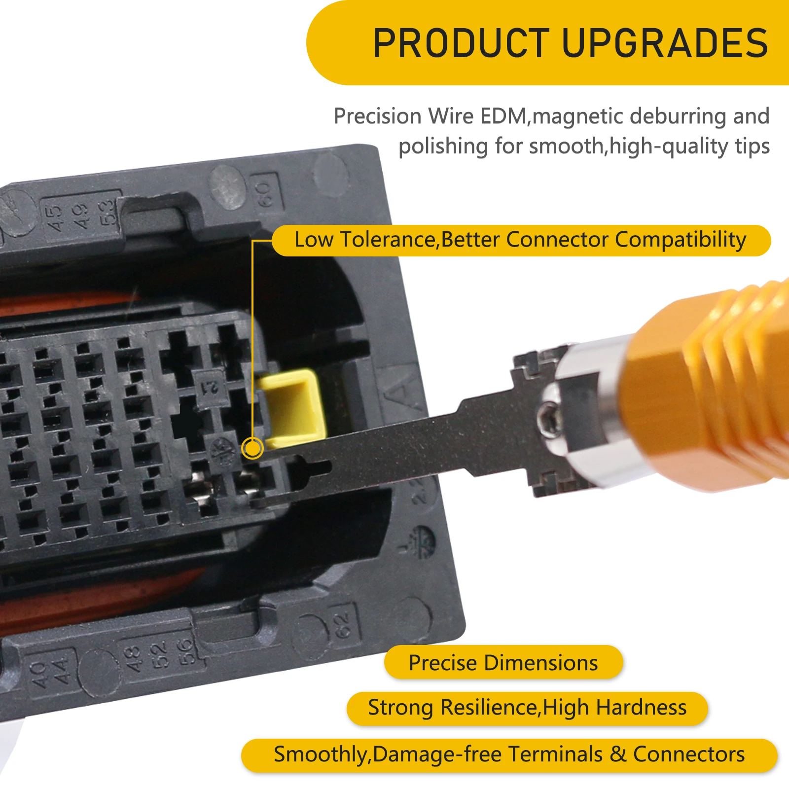 Double headed detachable terminal pin extraction tool suitable for AMP Metri Pack  Molex connectors, and General Motors repair