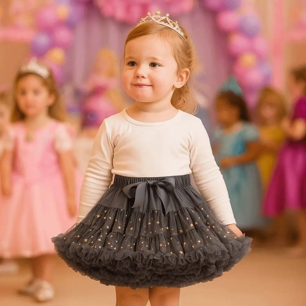 

Star Sequins Girls Tutu Skirts Fluffy Multi-layered Children Short Dress Lightweight Comfortable Ballet Dance Skirt